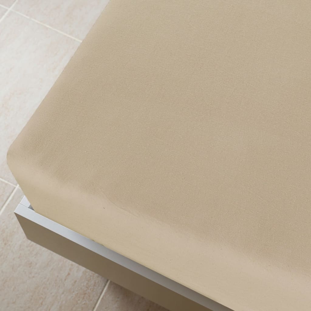 vidaXL Hoeslaken jersey 140x200 cm katoen taupe