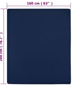 vidaXL Hoeslaken jersey 160x200 cm katoen marineblauw