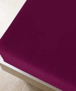 vidaXL Hoeslaken jersey 180x200 cm katoen bordeauxrood