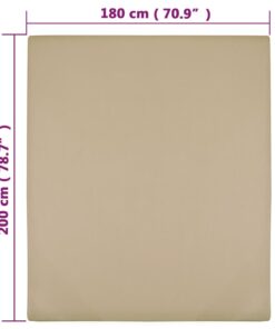 vidaXL Hoeslaken jersey 180x200 cm katoen taupe