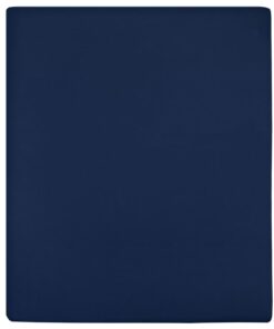 vidaXL Hoeslaken jersey 90x200 cm katoen marineblauw