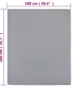 vidaXL Hoeslakens 2 st jersey 100x200 cm katoen grijs
