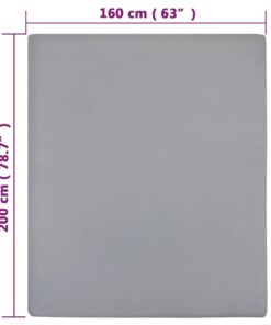 vidaXL Hoeslakens 2 st jersey 160x200 cm katoen grijs