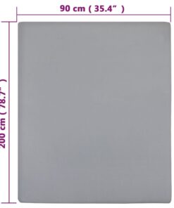 vidaXL Hoeslakens 2 st jersey 90x200 cm katoen grijs