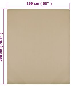 vidaXL Hoeslakens jersey 2 st 160x200 cm katoen taupe