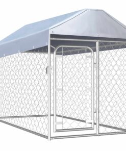 vidaXL Hondenkennel voor buiten met dak 200x100x125 cm