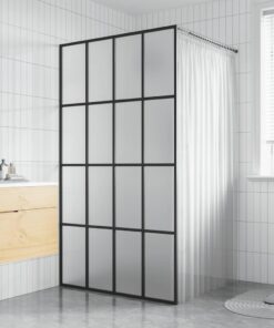 vidaXL Inloopdouchewand 100x195 cm mat gehard glas