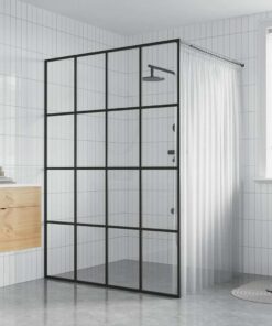 vidaXL Inloopdouchewand 140x195 cm transparant gehard glas