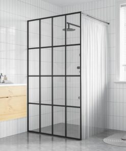 vidaXL Inloopdouchewand 80x195 cm transparant gehard glas