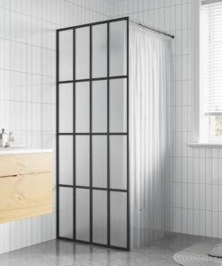 vidaXL Inloopdouchewand 90x195 cm mat gehard glas