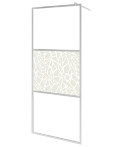 vidaXL Inloopdouchewand met stenenmotief 100x195 cm ESG-glas