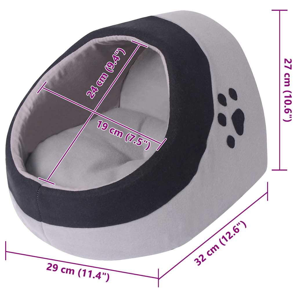 vidaXL Kattenmand M grijs en zwart - Image 3