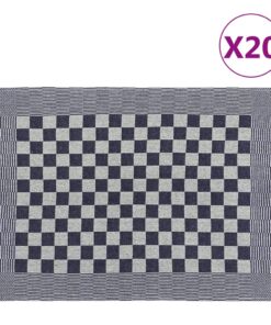 vidaXL Keukendoeken 20 st 50x70 cm katoen blauw en wit