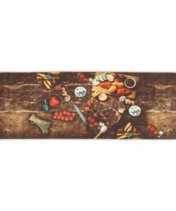 vidaXL Keukenmat wasbaar anti-slip 60x180 cm meerkleurig