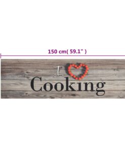 vidaXL Keukenmat wasbaar cooking-print 45x150 cm fluweel grijs