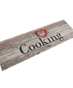 vidaXL Keukenmat wasbaar cooking-print 60x180 cm fluweel grijs