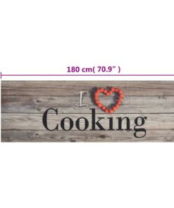 vidaXL Keukenmat wasbaar cooking-print 60x180 cm fluweel grijs