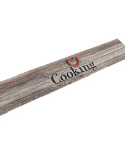 vidaXL Keukenmat wasbaar cooking-print 60x300 cm fluweel grijs