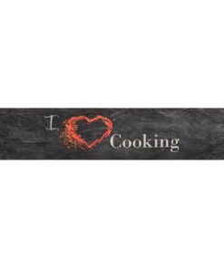 vidaXL Keukenmat wasbaar cooking-print 60x300 cm fluweel zwart