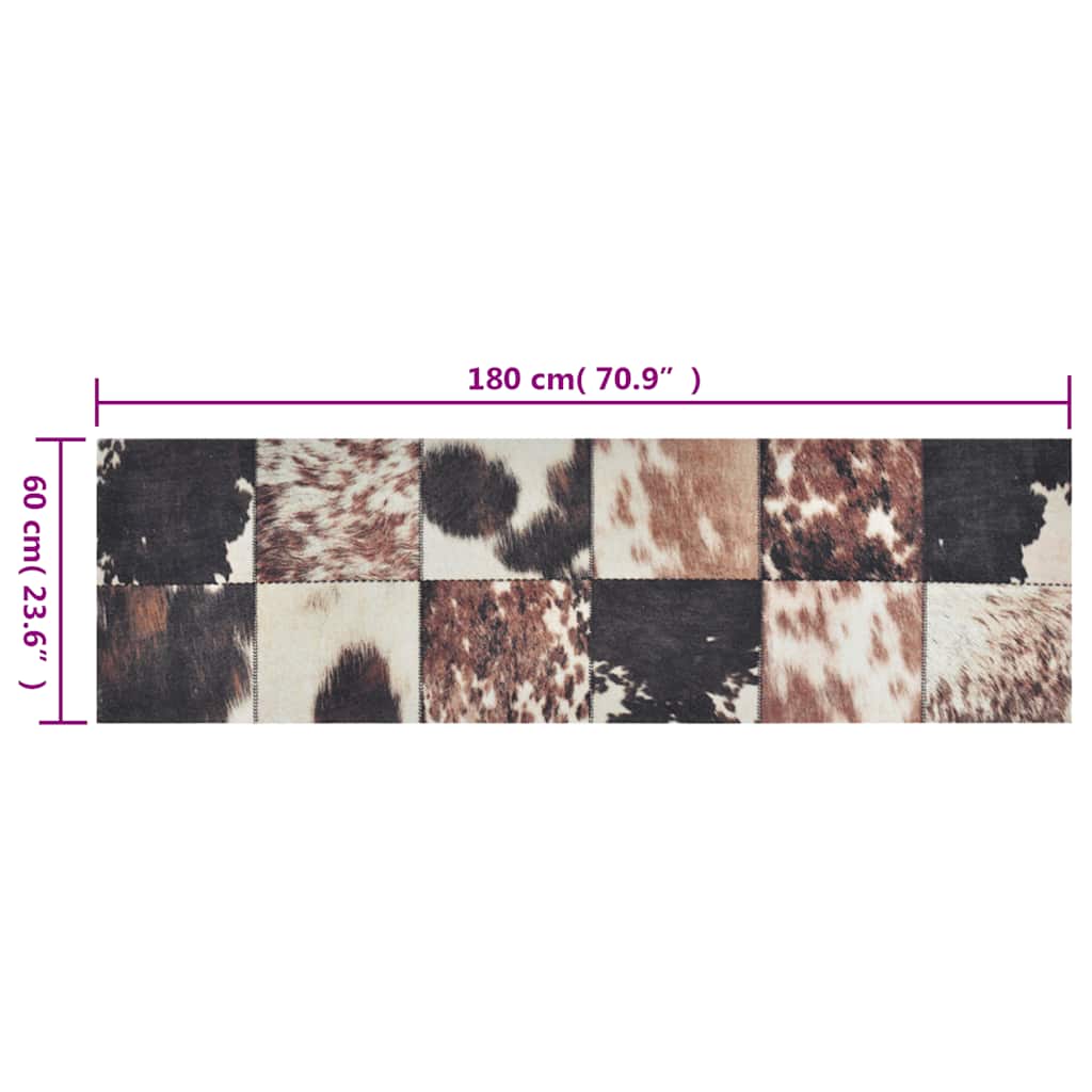 vidaXL Keukenmat wasbaar dierenhuidprint 60x180 cm fluweel