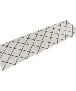 vidaXL Keukenmat wasbaar geblokt 45x150 cm fluweel