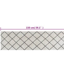 vidaXL Keukenmat wasbaar geblokt 45x150 cm fluweel