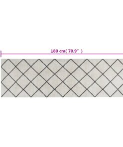 vidaXL Keukenmat wasbaar geblokt 60x180 cm fluweel