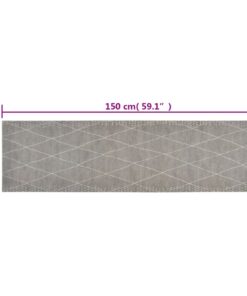 vidaXL Keukenmat wasbaar geruit 45x150 cm fluweel