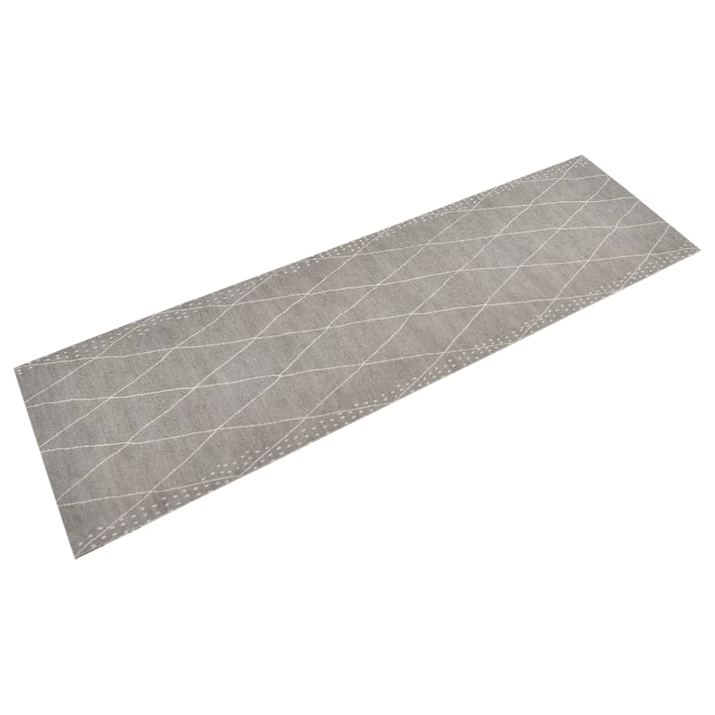 vidaXL Keukenmat wasbaar geruit 45x150 cm fluweel