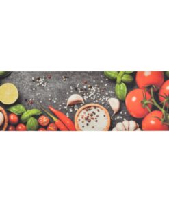 vidaXL Keukenmat wasbaar groenteprint 45x150 cm fluweel
