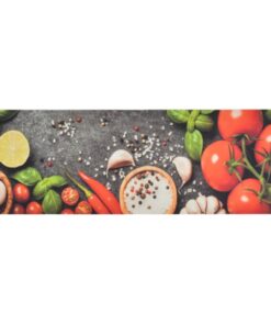 vidaXL Keukenmat wasbaar groenteprint 60x180 cm fluweel