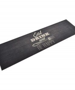 vidaXL Keukenmat wasbaar keukenprint 45x150 cm fluweel zwart