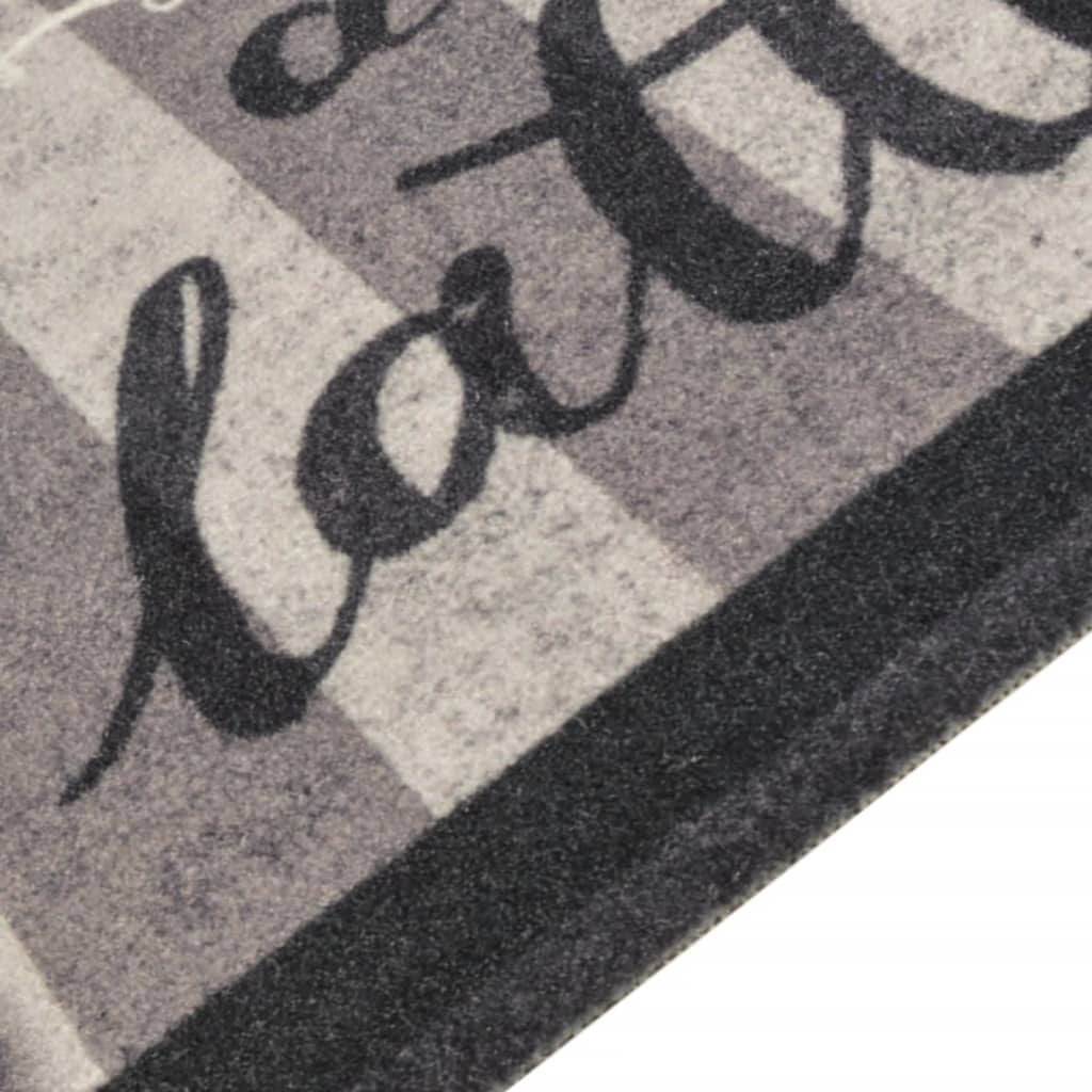 vidaXL Keukenmat wasbaar koffieprint 45x150 cm fluweel zwart - Image 3