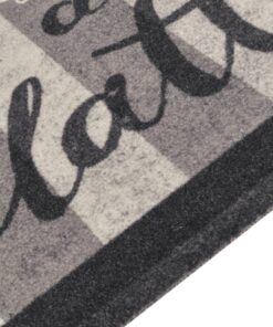 vidaXL Keukenmat wasbaar koffieprint 60x180 cm fluweel zwart