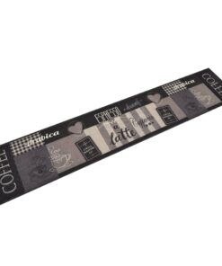 vidaXL Keukenmat wasbaar koffieprint 60x300 cm fluweel zwart