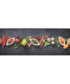 vidaXL Keukenmat wasbaar kruidenprint 60x180 cm fluweel