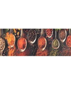 vidaXL Keukenmat wasbaar lepel- en kruidenprint 60x180 cm fluweel