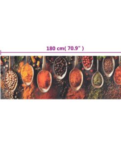 vidaXL Keukenmat wasbaar lepel- en kruidenprint 60x180 cm fluweel