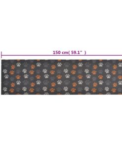 vidaXL Keukenmat wasbaar potenprint 45x150 cm fluweel