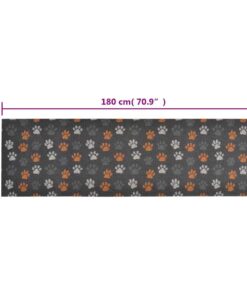 vidaXL Keukenmat wasbaar potenprint 60x180 cm fluweel