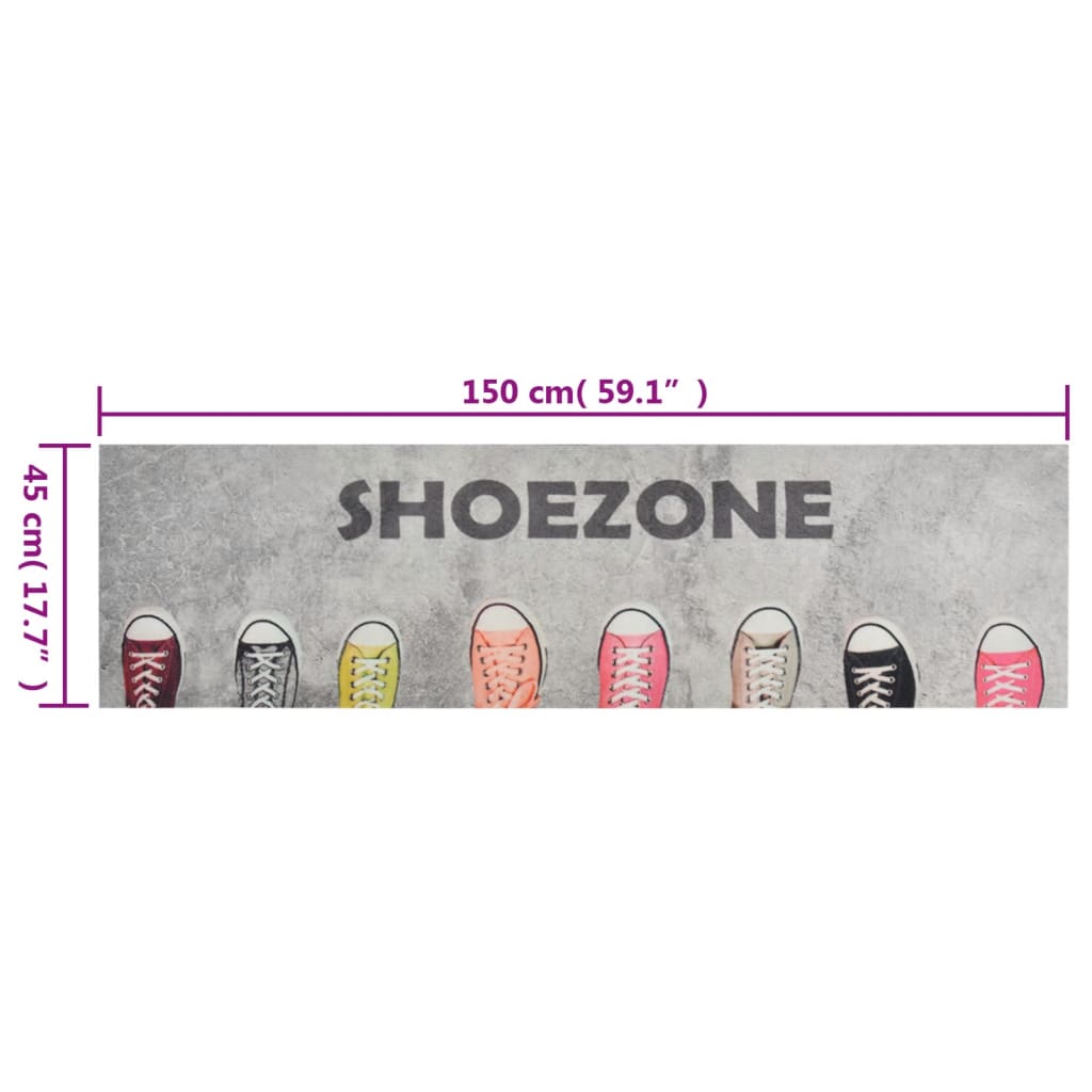 vidaXL Keukenmat wasbaar shoezone-print 45x150 cm fluweel - Image 5