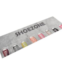 vidaXL Keukenmat wasbaar shoezone-print 60x180 cm fluweel