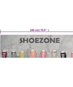 vidaXL Keukenmat wasbaar shoezone-print 60x180 cm fluweel