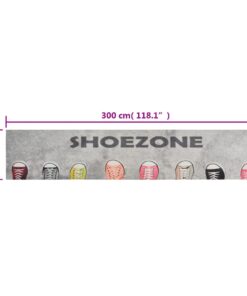 vidaXL Keukenmat wasbaar shoezone-print 60x300 cm fluweel