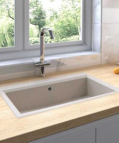 vidaXL Keukenwasbak Beige 79 x 50 x 31 cm Kwarts en Hars