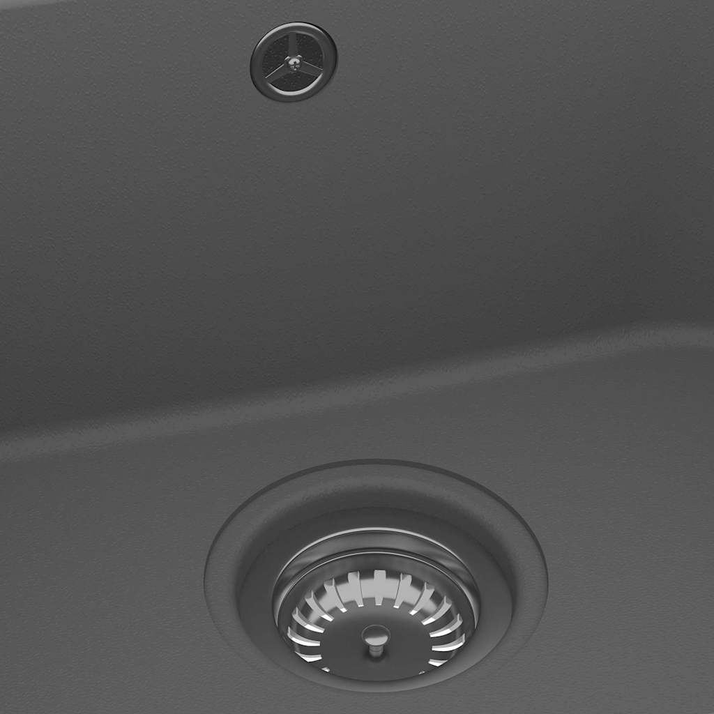 vidaXL Keukenwasbak Grijs 76 x 48 x 30 cm Kwarts en hars - Image 5