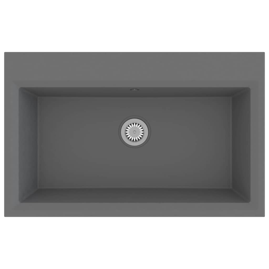 vidaXL Keukenwasbak Grijs 79 x 50 x 31 cm Kwarts en Hars