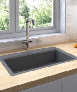 vidaXL Keukenwasbak Grijs 79 x 50 x 31 cm Kwarts en Hars