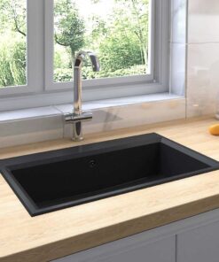 vidaXL Keukenwasbak Zwart 79 x 50 x 31 cm Kwarts en Hars
