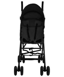 vidaXL Kinderbuggy staal antracietkleurig en zwart